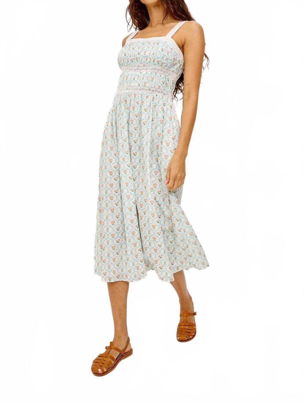 NEW RAILS kimiko midi dress in peach peony